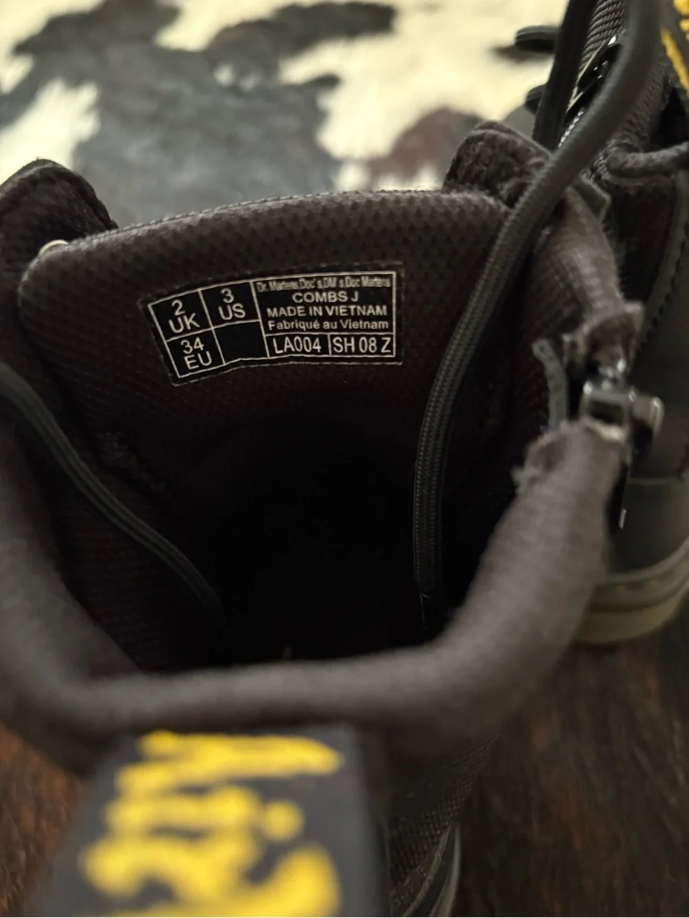 Dr. Martens Kids Black Lace-Up Canvas Combat Boots